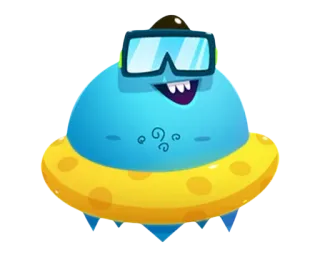 🍌 92fab1c6 cartoon, character, blue, swimsuit, funny, monster whatsapp sticker