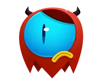 😢 9b5de4ef monster, one-eyed, cartoon, red, demon, devil, cute whatsapp sticker