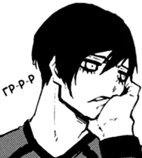 😣 65a2051f ГР-Р-Р Anime, Manga, Ekspresi, Hitam putih, Wajah whatsapp sticker