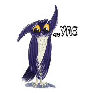 🙊 a1e32e2e ...YNG นกฮูก, การ์ตูน, นก, สติกเกอร์ telegram sticker