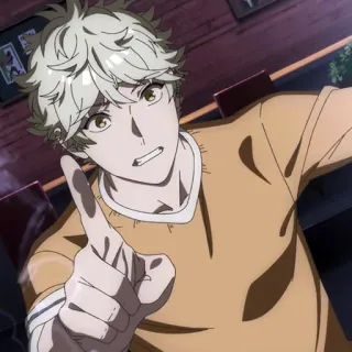 🔷 b64eec04 Anime, Menunjuk, Pria, Karakter, Seni telegram sticker