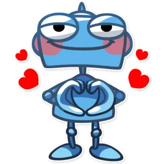 😍 3147e6fd หุ่นยนต์, หัวใจ, ความรัก, การ์ตูน, น่ารัก telegram sticker