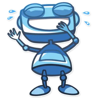 😂 bf9e402c หุ่นยนต์, หัวเราะ, น้ำตา, สีน้ำเงิน, การ์ตูน, อิโมจิ, สติกเกอร์ telegram sticker