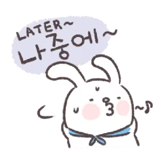 Blue-Scarfed Bunny Days in Korean @taiwanesestickers telegram stickers