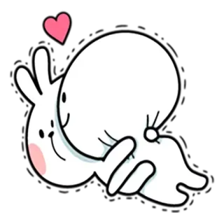 😋 028db5a2 uroczy, miłość, serce, kreskówka, postać, słodki, królik telegram sticker