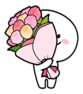 ☺️ 22708201 kwiaty, bukiet, kreskówka, postać, słodkie, miłość, prezent telegram sticker