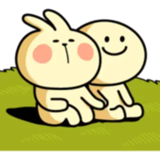 👫 25e201ee Kreskówka, Postacie, Słodkie, Ilustracja, Królik, Uśmiech telegram sticker