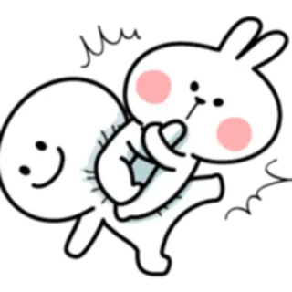 😤 545d54f3 kreskówka, królik, słodki, zajączek, zwierzę telegram sticker