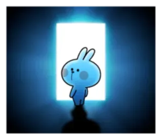 😏 c505e4db kreskówka, królik, niebieski, postać telegram sticker