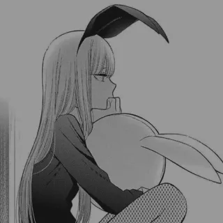 ⚓️ 287c2ab6 Anime, Króliczek, Dziewczyna, Manga, Kabaretki, Słodkie telegram sticker