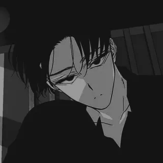 ⚓️ e1274e45 Anime, Męski, Portret, Monochromatyczny, Kreskówka telegram sticker