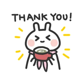 🥰 14839529 THANK YOU! cảm ơn, dễ thương, thỏ, kawaii, thỏ con telegram sticker