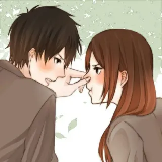 ❤ 106d98a5 anime, cartoon, couple, relationship, humor telegram sticker