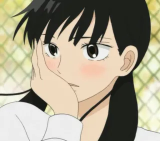 😳 f3610d9f anime, girl, portrait, pensive, cute telegram sticker