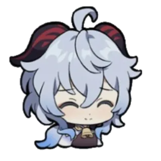 😌 ddd7822b Ganyu Genshin Impact Ganyu, Genshin Impact, Anime, Video game, Cute, Chibi telegram sticker