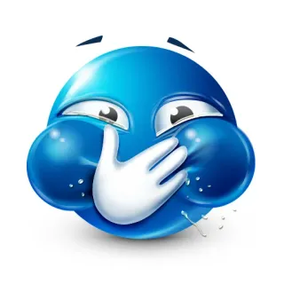 😂 d8c68e0c Emoji, Blu, Conato di vomito, Soffocamento, Tosse telegram sticker