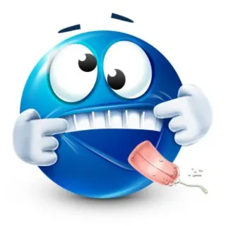 🤪 ffeaf32f Emoji, Blu, Infastidito, Tampone telegram sticker