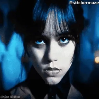 🪓 81b5e307 Wednesday Addams Wednesday Уэнсдэй Аддамс, Уэнсдэй, Netflix, Дженна Ортега, жуткий, темный telegram sticker