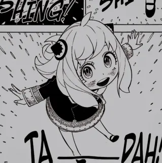🥜 38af512e Anya Forger Spy x Family TA-DAH! anime, manga, spy x family, anya forger, cute, cartoon whatsapp sticker