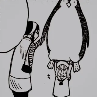 🥜 3e654829 Anya Forger Spy x Family Anya Forger, penguin, Spy x Family, cartoon, family, child whatsapp sticker