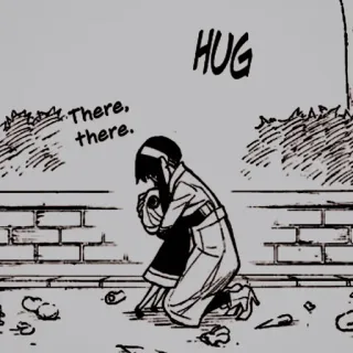 🥜 534d1b32 HUG
There, There. hug, empathy, comfort, cartoon, character, anime, manga whatsapp sticker