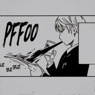 🥜 7cc668d6 PFFOO coffee, spill, manga, newspaper, cartoon, drink whatsapp sticker