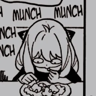 🥜 8eb14dc9 Anya Forger Spy x Family MUNCH MUNCH anime, manga, eating, cute, munch, fanart whatsapp sticker