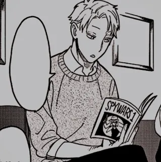 🥜 a6ce4d70 SPYWARS 1 anime, reading, man, book, spy whatsapp sticker