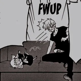 🥜 ae764283 FWUP anime, manga, slapstick, comedy, shock, onomapeia whatsapp sticker