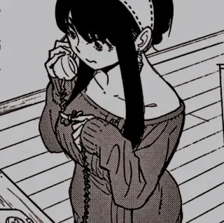 🥜 f4d5747b Yor Forger Spy x Family yor forger, spy x family, anime, manga, calling, phone, cartoon whatsapp sticker