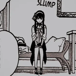 🥜 fdba5784 Yor Forger Spy x Family SLUMP anime, yor, spy x family, forger, cartoon, black and white whatsapp sticker