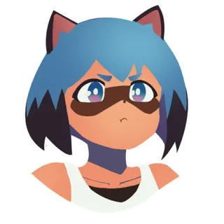 😣 c29cb390 Michiru Kagemori BNA: Brand New Animal 애니메이션, 수인, 너구리, 케모노, 동물, 소녀, 미치루, BNA telegram sticker