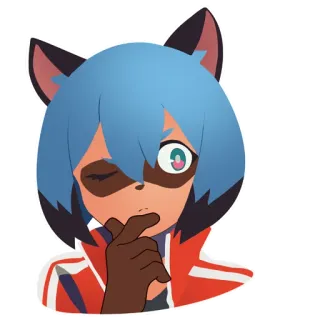 🤔 cdc50254 Michiru Kagemori BNA: Brand New Animal 애니메이션, 만화, 동물, 너구리, 수인, BNA telegram sticker