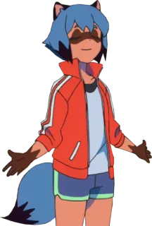 😊 3d4efacc Michiru Kagemori BNA: Brand New Animal アニメ, タヌキ, 女の子, 獣人, BNA, Brand New Animal, 影森みちる whatsapp sticker