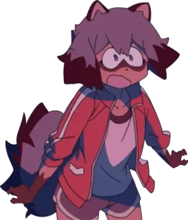 😮 5f1b3f02 Michiru Kagemori BNA アニメ, BNA, 影森みちる, タヌキ, 擬人化, 漫画 whatsapp sticker