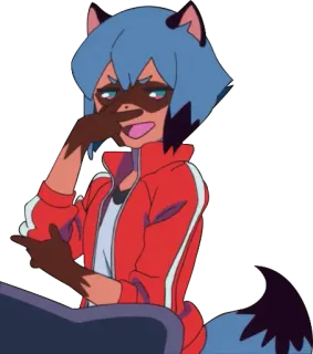 ✌️ 75afee81 Michiru Kagemori BNA アニメ, 女の子, キャラクター, BNA, 影森みちる, タヌキ whatsapp sticker