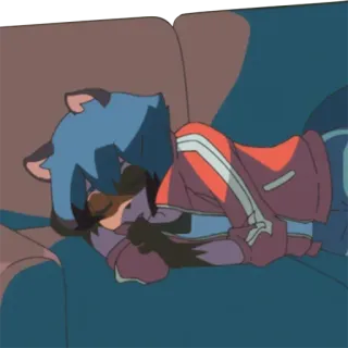 💤 767b5e67 Michiru Kagemori BNA アニメ, BNA, 影森みちる, タヌキ, 休憩, ソファ whatsapp sticker