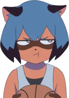 😒 78b6aa77 Michiru Kagemori BNA アニメ, タヌキ, 擬人化, バスケットボール whatsapp sticker