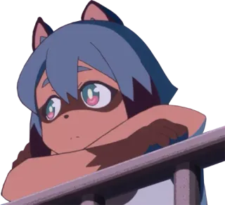 😐 9753f04b Michiru Kagemori BNA アニメ, BNA, 影森みちる, タヌキ, 女の子 whatsapp sticker