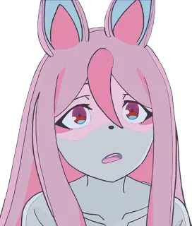 🤨 aba19800 アニメ, 女の子, ピンク髪, 漫画, キャラクター, イラスト whatsapp sticker