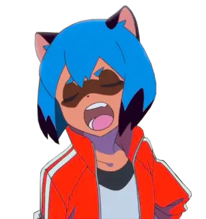 😒 ea197597 Michiru Kagemori BNA アニメ, BNA, ミチル, 影森, 擬人化, タヌキ whatsapp sticker