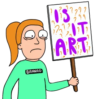 🎨 0f57be17 Summer Smith Rick and Morty IS IT ART? Cartoon, Vraag, Kunst, Rick and Morty, Summer Smith, Verboden telegram sticker
