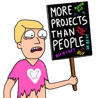 💧 45bb68a9 MORE PROJECTS THAN PEOPLE PLEASE BUY! SWEEP BUY MY NFT! NFT, project, investeren, meme, crypto, cryptocurrency telegram sticker