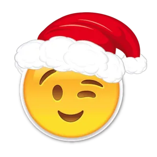 😉 08b03742 Emoji, Berkedip, Natal, Topi Santa, Liburan, Meriah, Lucu telegram sticker