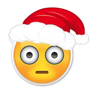 😳 53da82ca Emoji, Natal, Topi Santa, Meriah, Musim Dingin, Liburan telegram sticker