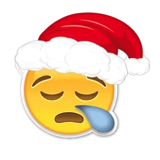 😪 b3dc114d Emoji, Sedih, Natal, Topi Santa, Ngeces, Mengantuk, Lelah telegram sticker