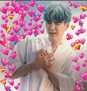 🐚 8a9289d2 Suga kpop, idol, suga, bts, hati, cinta, meme telegram sticker