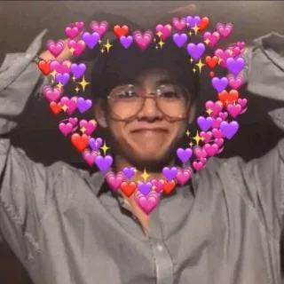 🐚 92fd78b6 hati, cinta, imut, kacamata, kasih sayang, berkilau telegram sticker