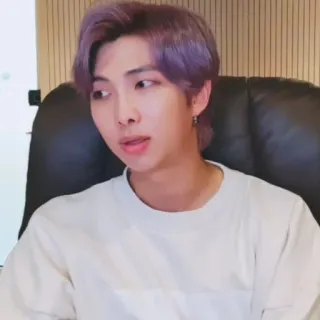 🥢 51012256 RM RM, BTS, K-Pop, Musik, Sänger, Promi, Lila Haare, Namjoon telegram sticker