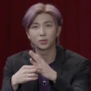 🥢 f1684c0b RM RM, BTS, K-Pop, Sänger, lila Haare, Koreanisch telegram sticker